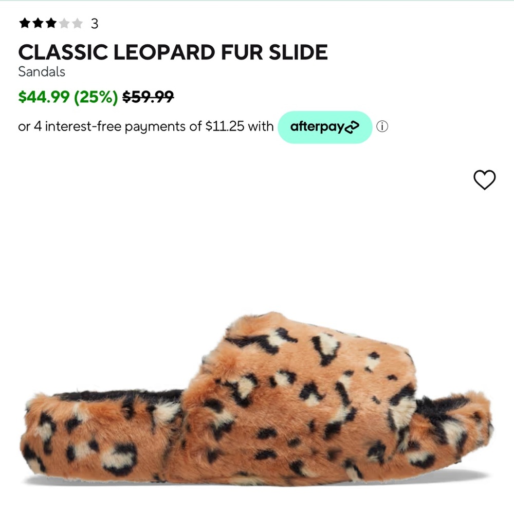 Cocs Classic Leopard Fur Slides